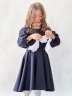 Платье для девочки школьное БУШОН SK15, цвет темно-синий 