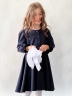 Платье для девочки школьное БУШОН SK15, цвет темно-синий 