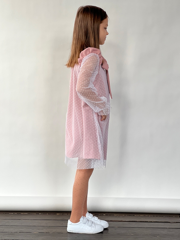 Платье для девочки нарядное БУШОН ST50, отделка фатин, цвет пудра