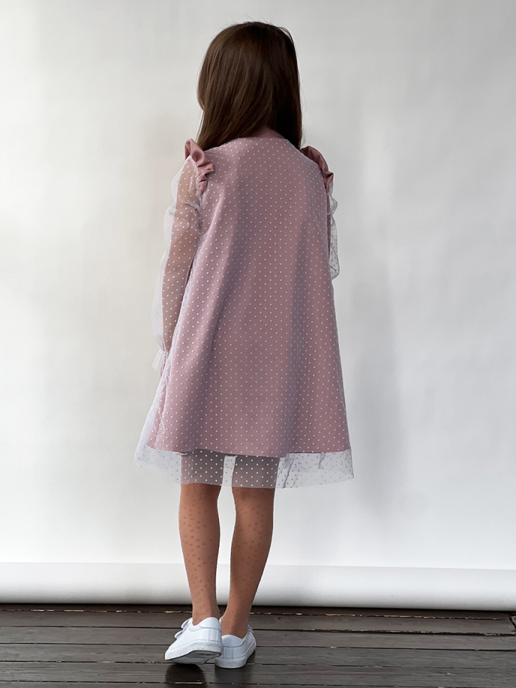 Платье для девочки нарядное БУШОН ST50, отделка фатин, цвет пудра