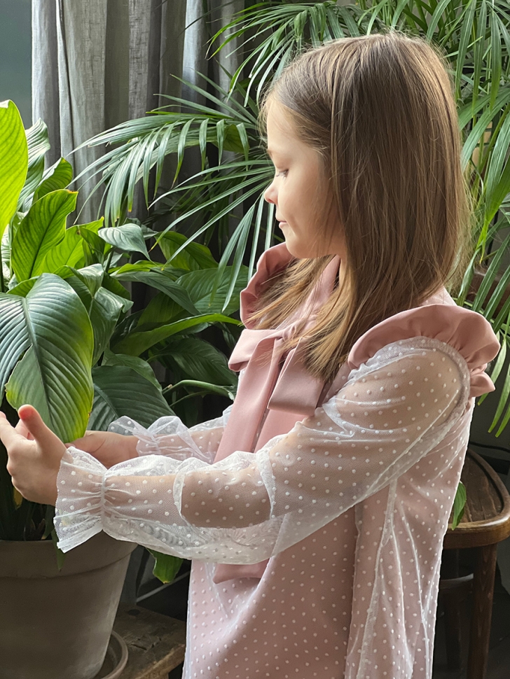 Платье для девочки нарядное БУШОН ST50, отделка фатин, цвет пудра