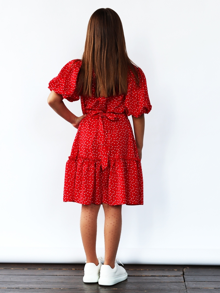 Платье для девочки нарядное БУШОН ST62, цвет красный