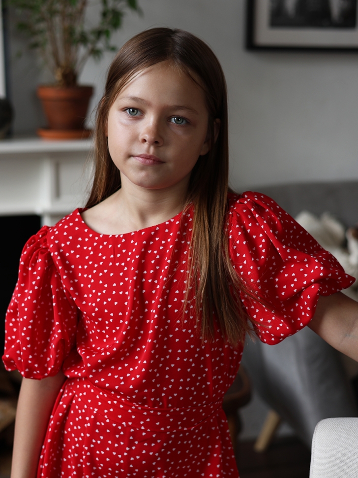 Платье для девочки нарядное БУШОН ST62, цвет красный