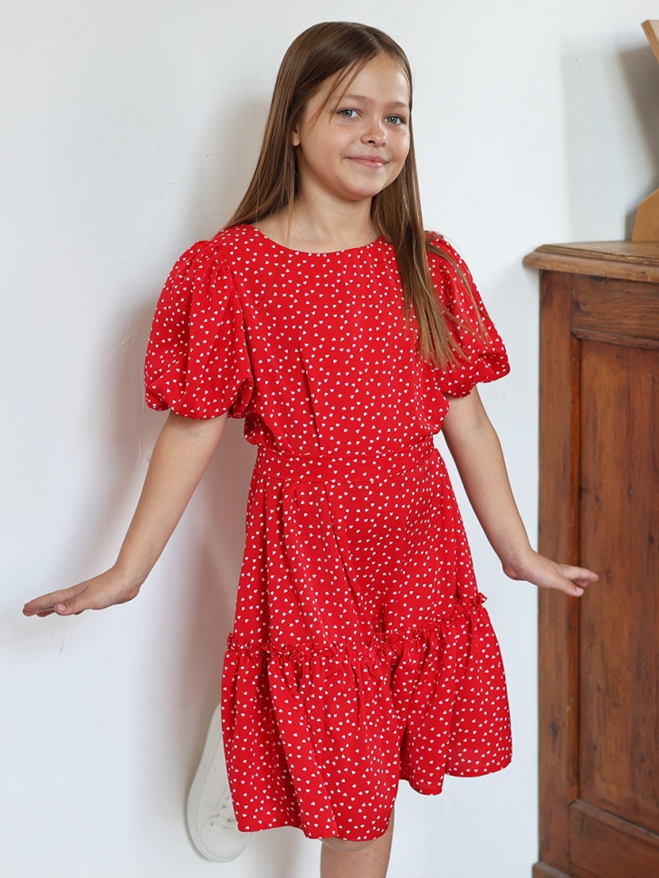 Платье для девочки нарядное БУШОН ST62, цвет красный