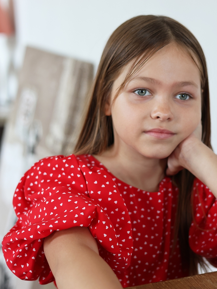 Платье для девочки нарядное БУШОН ST62, цвет красный