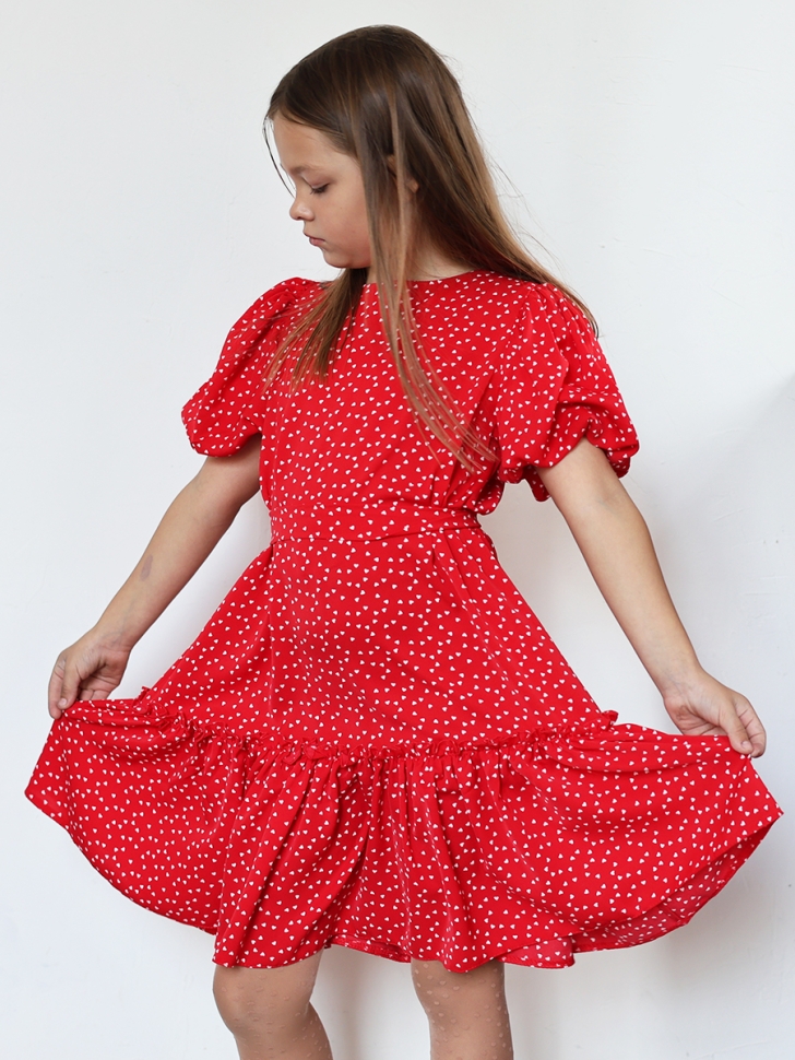 Платье для девочки нарядное БУШОН ST62, цвет красный