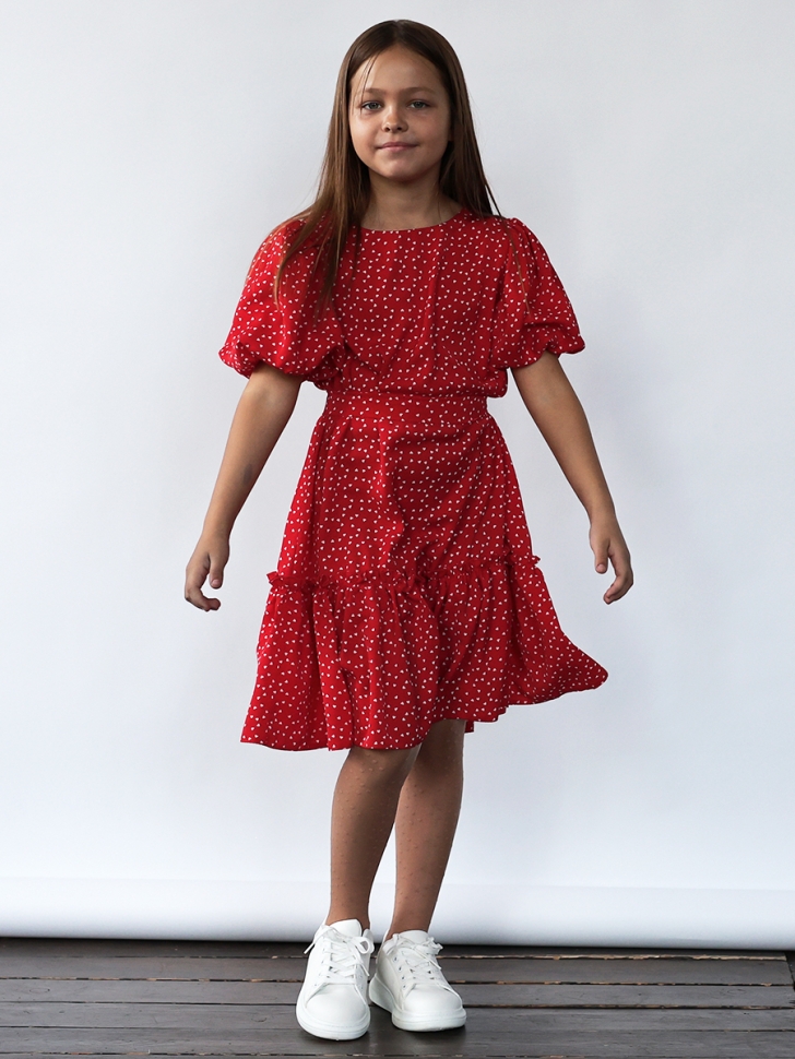 Платье для девочки нарядное БУШОН ST62, цвет красный