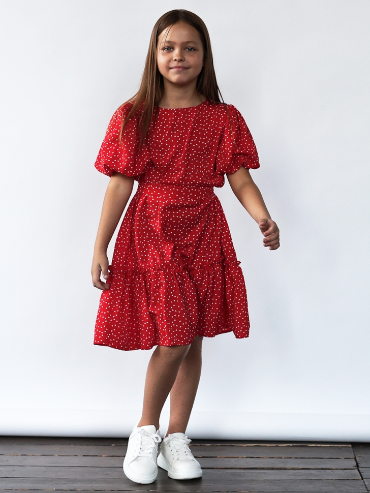 Платье для девочки нарядное БУШОН ST62, цвет красный