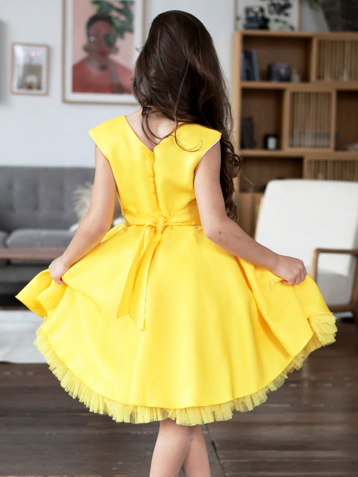 Платье для девочки БУШОН ST35, праздничное цвет желтый