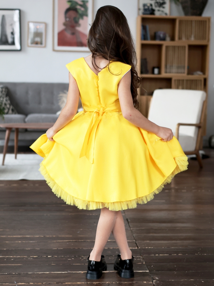 Платье для девочки БУШОН ST35, праздничное цвет желтый