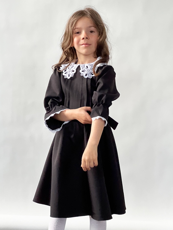 Платье для девочки школьное БУШОН SK16, цвет черный 