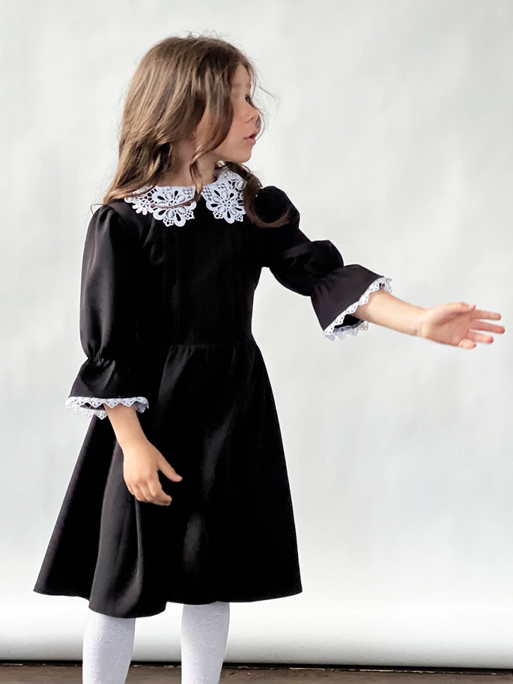 Платье для девочки школьное БУШОН SK16, цвет черный 