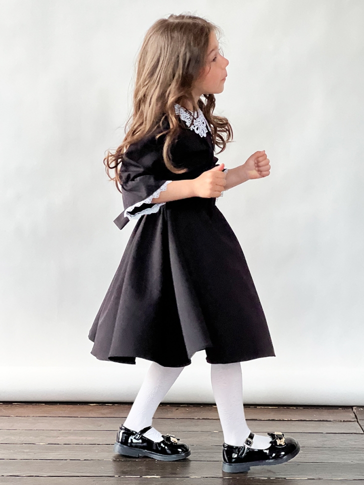 Платье для девочки школьное БУШОН SK16, цвет черный 