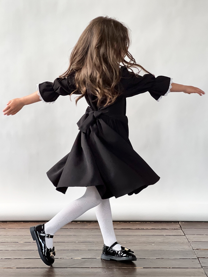 Платье для девочки школьное БУШОН SK16, цвет черный 