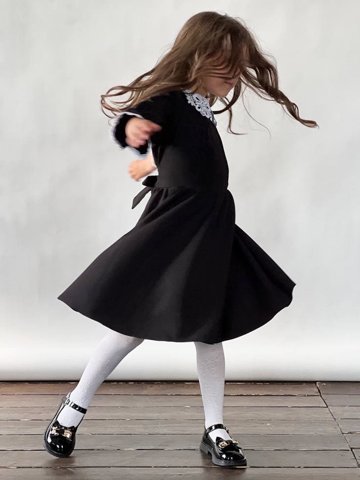 Платье для девочки школьное БУШОН SK16, цвет черный 