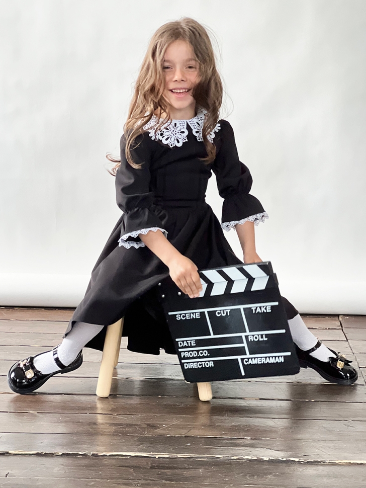 Платье для девочки школьное БУШОН SK16, цвет черный 