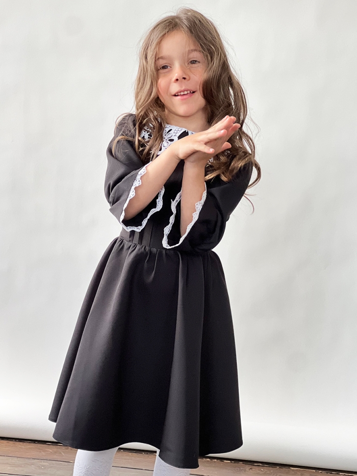 Платье для девочки школьное БУШОН SK16, цвет черный 