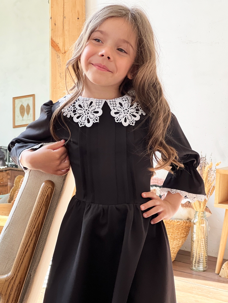 Платье для девочки школьное БУШОН SK16, цвет черный 