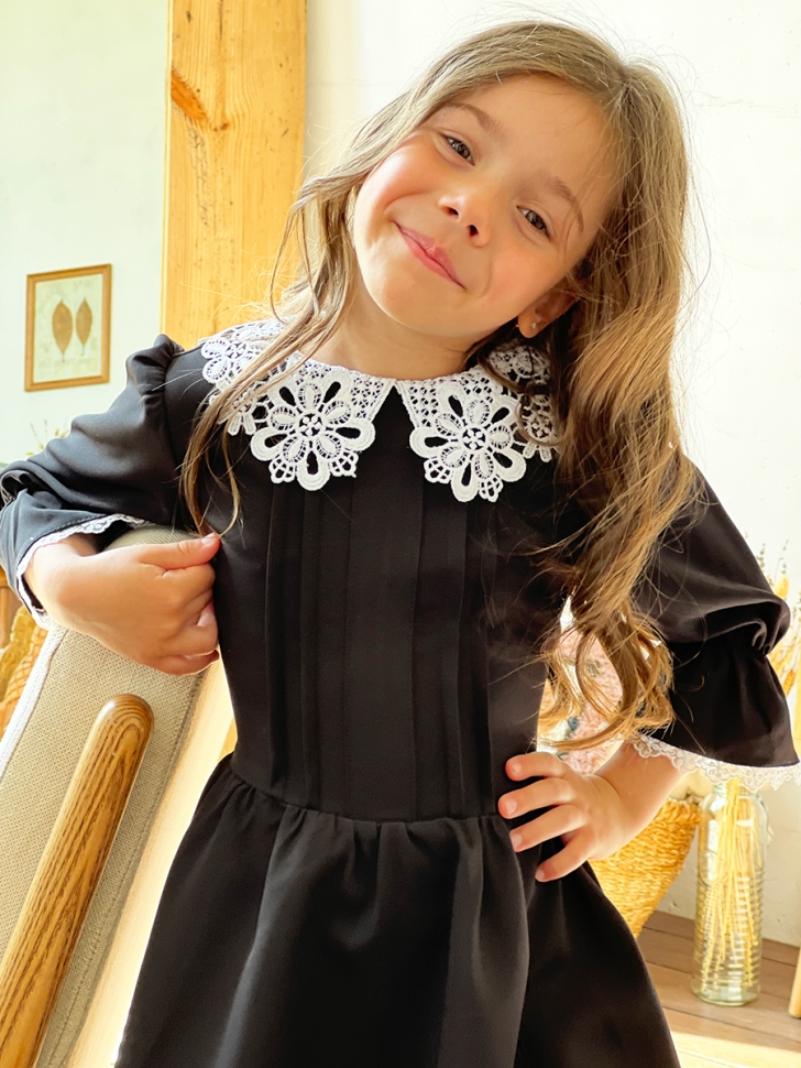 Платье для девочки школьное БУШОН SK16, цвет черный 