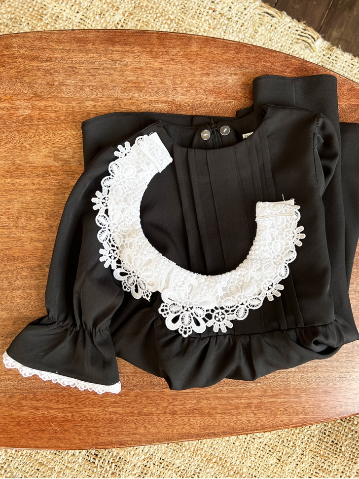 Платье для девочки школьное БУШОН SK16, цвет черный 