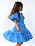 Платье для девочки нарядное БУШОН ST62, цвет голубой/сердца