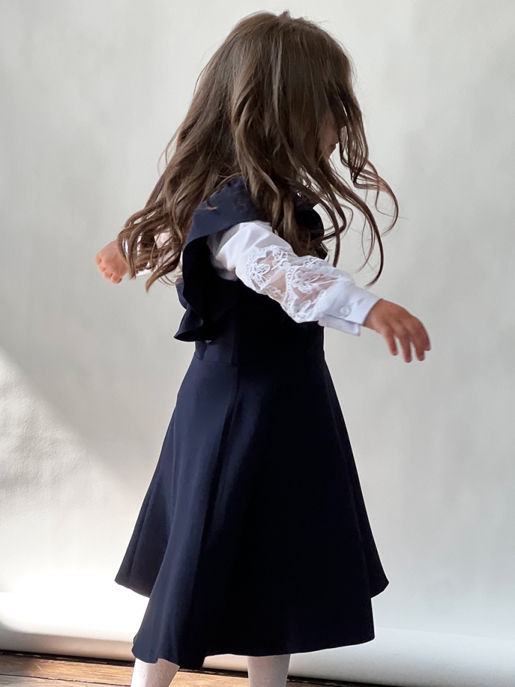 Сарафан для девочки школьное БУШОН SK17, цвет темно-синий 