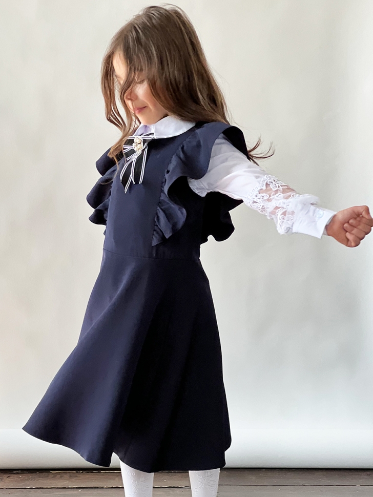 Сарафан для девочки школьное БУШОН SK17, цвет темно-синий 