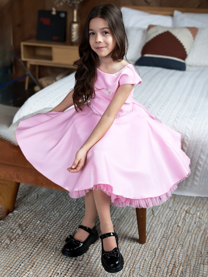 Платье для девочки БУШОН ST35, праздничное цвет розовый 