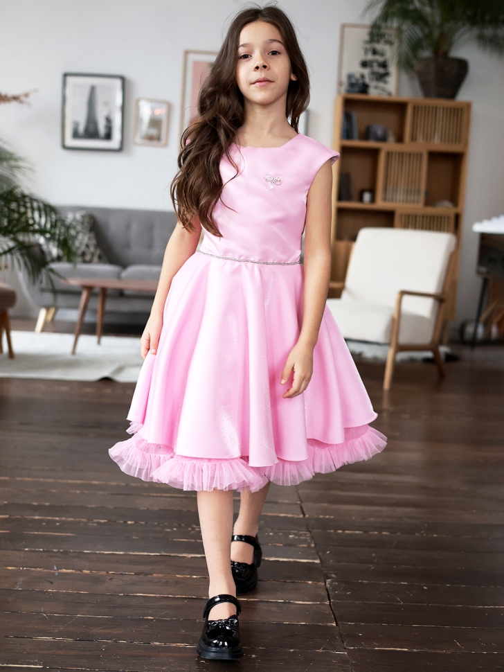 Платье для девочки БУШОН ST35, праздничное цвет розовый 