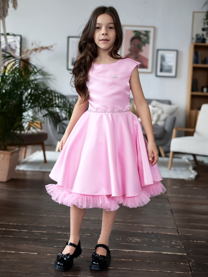 Платье для девочки БУШОН ST35, праздничное цвет розовый 