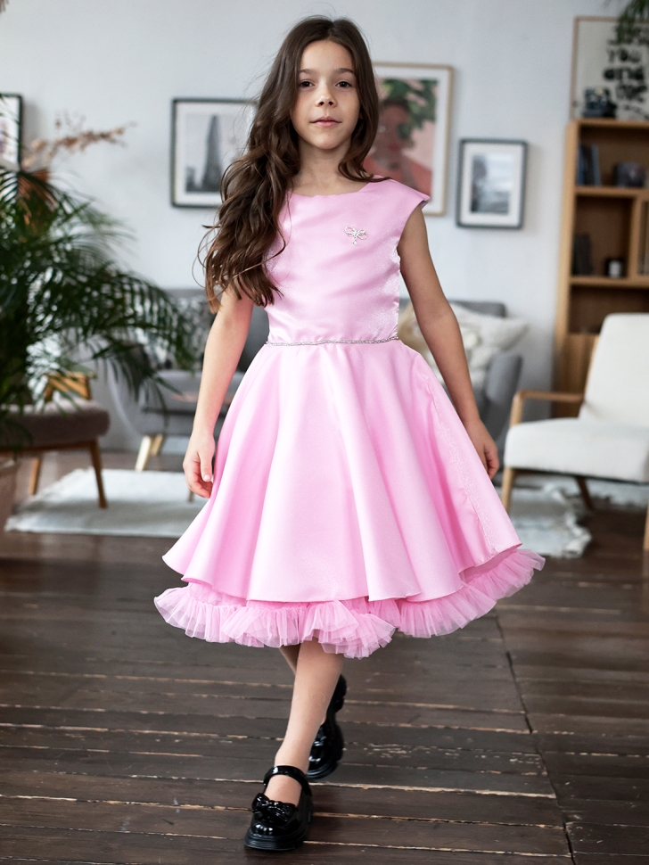Платье для девочки БУШОН ST35, праздничное цвет розовый 