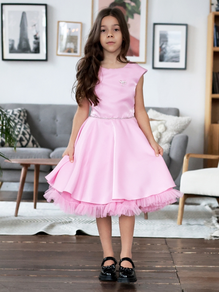 Платье для девочки БУШОН ST35, праздничное цвет розовый 