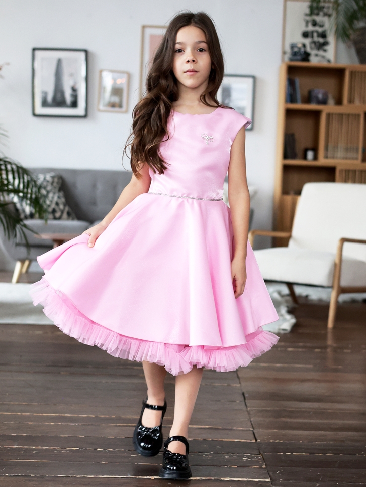 Платье для девочки БУШОН ST35, праздничное цвет розовый 