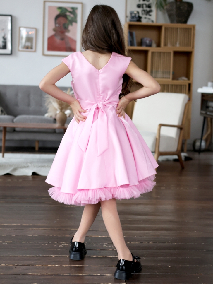 Платье для девочки БУШОН ST35, праздничное цвет розовый 