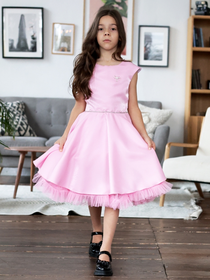 Платье для девочки БУШОН ST35, праздничное цвет розовый 