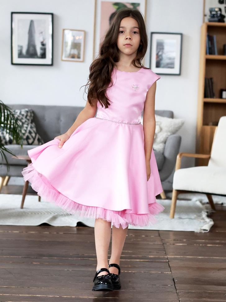 Платье для девочки БУШОН ST35, праздничное цвет розовый 