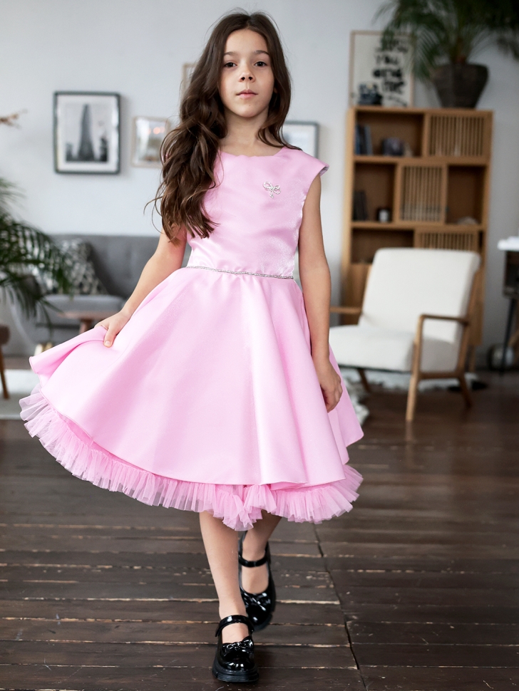 Платье для девочки БУШОН ST35, праздничное цвет розовый 