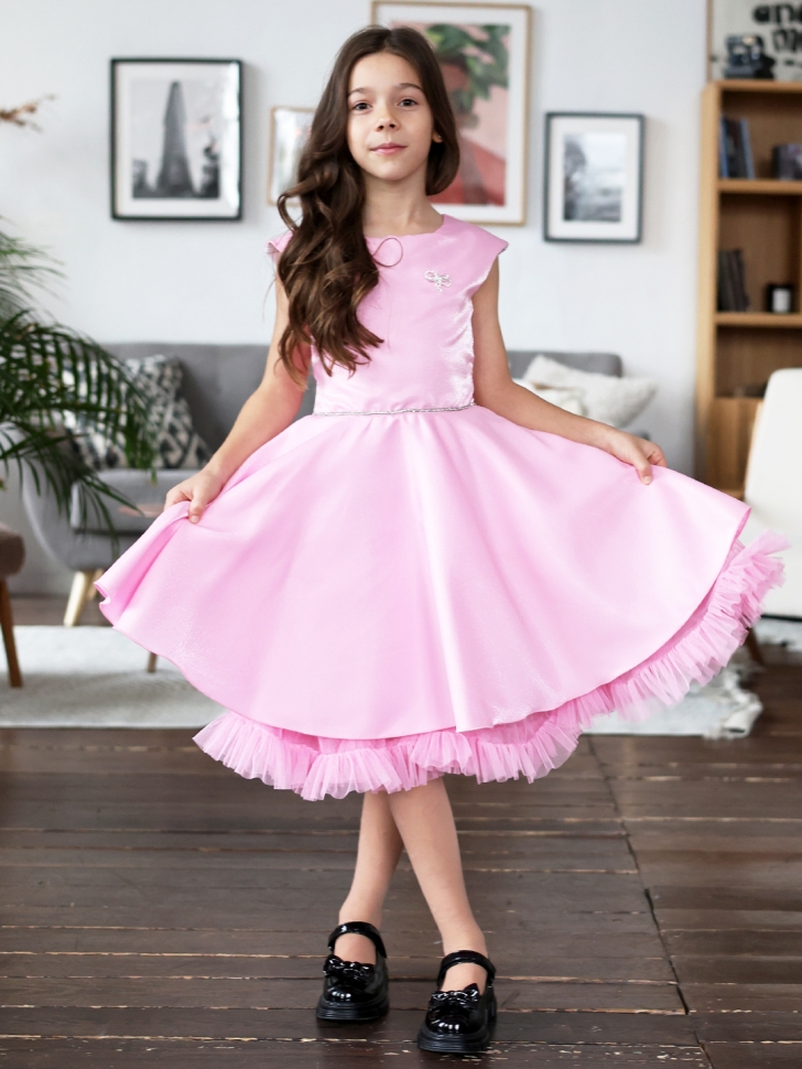 Платье для девочки БУШОН ST35, праздничное цвет розовый 