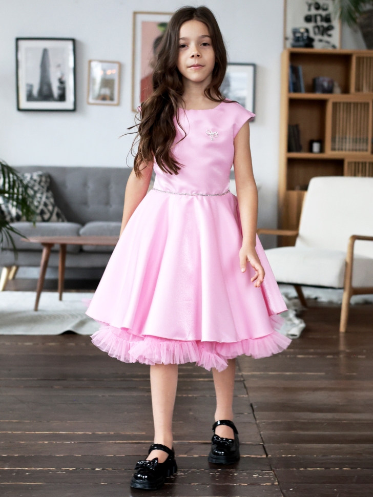 Платье для девочки БУШОН ST35, праздничное цвет розовый 