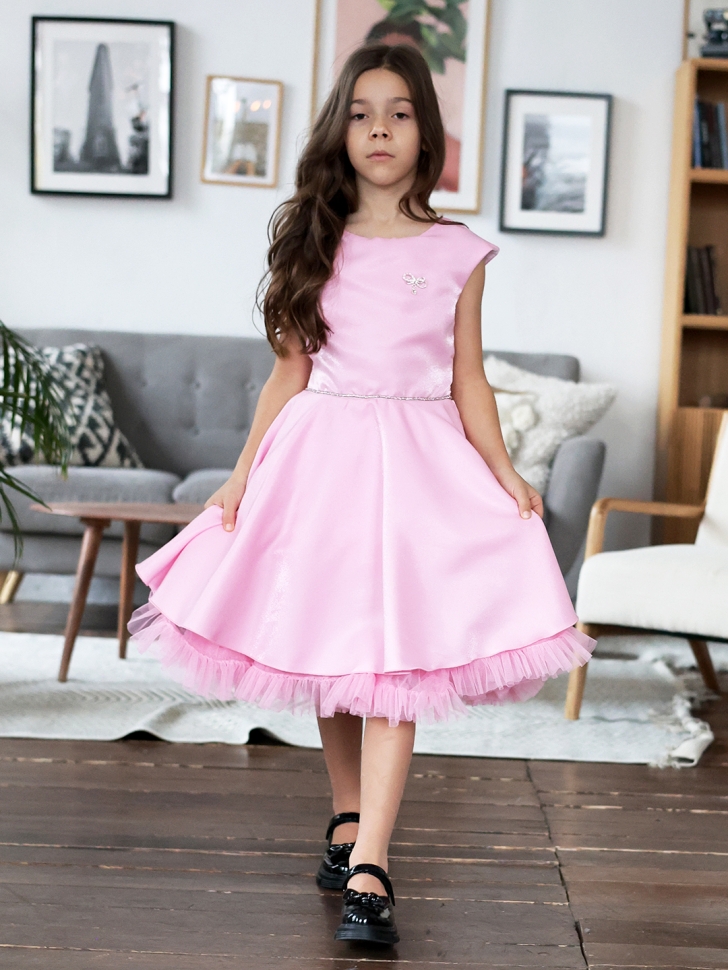 Платье для девочки БУШОН ST35, праздничное цвет розовый 
