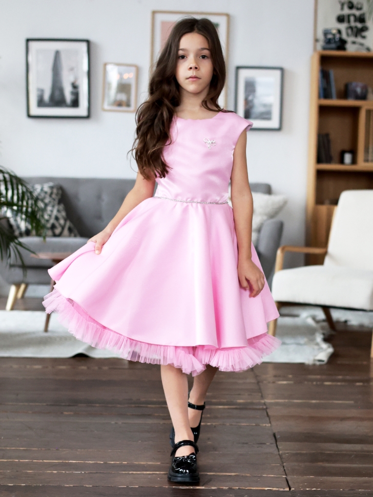 Платье для девочки БУШОН ST35, праздничное цвет розовый 