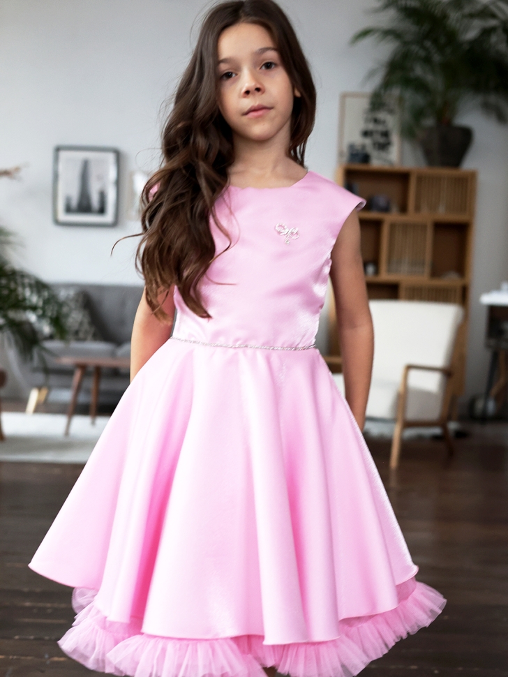 Платье для девочки БУШОН ST35, праздничное цвет розовый 