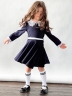 Платье для девочки школьное БУШОН SK18, цвет темно-синий 