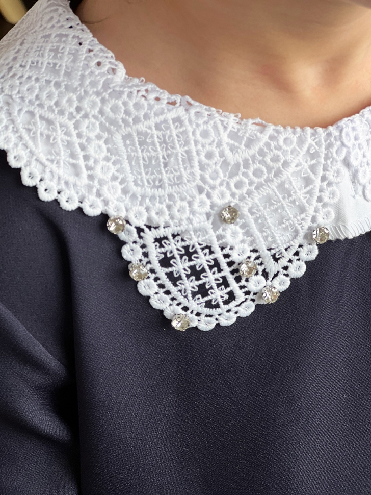 Платье для девочки школьное БУШОН SK18, цвет темно-синий 